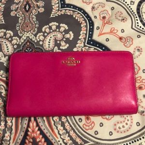 Coach pink leather wallet